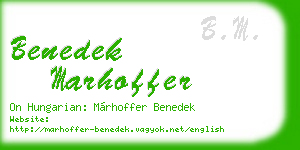 benedek marhoffer business card