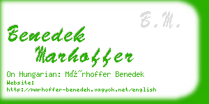 benedek marhoffer business card